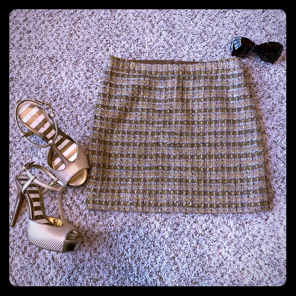 ✨Super Cute Brown & Gold J.Crew Skirt✨ - Picture 1 of 8